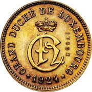 Luxembourg 10 Centimes Charlotte Essai 1924 CH GRAND DUCHÉ DE LUXEMBOURG * 1924 * ESSAI coin obverse Luxembourg 10 Centimes Charlotte Essai 1924 CH GRAND DUCHÉ DE LUXEMBOURG * 1924 * ESSAI coin obverse