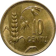 Lithuania 10 Centu 1925 KM# 73 Republic 10 CENTŲ coin reverse Lithuania 10 Centu 1925 KM# 73 Republic 10 CENTŲ coin reverse