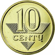 Lithuania 10 Centu 2013 In sets only KM# 106 Reform Coinage 10 CENTU coin reverse Lithuania 10 Centu 2013 In sets only KM# 106 Reform Coinage 10 CENTU coin reverse