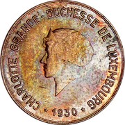 Luxembourg 10 Ces Charlotte Essai 1930 CHARLOTTE GRANDE-DUCHESSE DE LUXEMBOURG ★ 1930 ★ coin obverse Luxembourg 10 Ces Charlotte Essai 1930 CHARLOTTE GRANDE-DUCHESSE DE LUXEMBOURG ★ 1930 ★ coin obverse