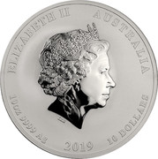 Australia 10 Dollars 4th Portrait - Year of the Pig 2019 P Perth Mint Bullion Coin ELIZABETH II AUSTRALIA IRB 10OZ 9999 AG 2019 10 DOLLARS coin obverse Australia 10 Dollars 4th Portrait - Year of the Pig 2019 P Perth Mint Bullion Coin ELIZABETH II AUSTRALIA IRB 10OZ 9999 AG 2019 10 DOLLARS coin obverse