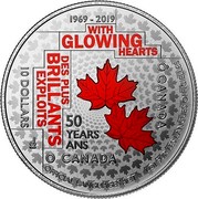Canada 10 Dollars Celebrate Canadian Diversity - 50th Anniversary of the Official Languages Act 2019 O CANADA WITH GLOWING HEARTS DES PLUS BRILLANTS EXPLOITS 50 YEARS ANS 10 DOLLARS coin reverse Canada 10 Dollars Celebrate Canadian Diversity - 50th Anniversary of the Official Languages Act 2019 O CANADA WITH GLOWING HEARTS DES PLUS BRILLANTS EXPLOITS 50 YEARS ANS 10 DOLLARS coin reverse