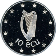 Ireland 10 ECU Irish Presidency 1990 X# 2 10 ECU coin obverse Ireland 10 ECU Irish Presidency 1990 X# 2 10 ECU coin obverse