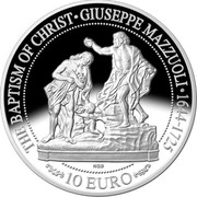 Malta 10 Euro Baptism of Christ 2018 Proof THE BAPTISM OF CHRIST GIUSEPPE MAZZUOLI 1644-1725 10 EURO coin reverse
