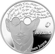 Ireland 10 Euro (James Joyce) KM# 80.1 ÉIRE 2013 coin obverse Ireland 10 Euro (James Joyce) KM# 80.1 ÉIRE 2013 coin obverse