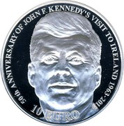 Ireland 10 Euro Kennedy's Presidential visit 2013 Proof KM# 78 50TH ANNIVERSARY OF JOHN F. KENNEDY'S VISIT TO IRELAND 1963 - 2013 10 EURO coin reverse Ireland 10 Euro Kennedy's Presidential visit 2013 Proof KM# 78 50TH ANNIVERSARY OF JOHN F. KENNEDY'S VISIT TO IRELAND 1963 - 2013 10 EURO coin reverse