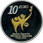 Ireland 10 Euro Special Olympics World Summer Games in Dublin 2003 Proof KM# 41 10 EURO SPECIAL OYMPICS WORLD GAMES IRELAND 2003 coin reverse Ireland 10 Euro Special Olympics World Summer Games in Dublin 2003 Proof KM# 41 10 EURO SPECIAL OYMPICS WORLD GAMES IRELAND 2003 coin reverse