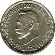 Lithuania 10 Litu 20 years of independence 1938 KM# 84 VALSTYBĖS PREZIDENTAS A. SMETONA 10 LITŲ 10 coin reverse Lithuania 10 Litu 20 years of independence 1938 KM# 84 VALSTYBĖS PREZIDENTAS A. SMETONA 10 LITŲ 10 coin reverse