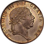 Ireland 10 Pence Token George III 1813 KM# Tn5 GEORGIUS III DEI GRATIA REX coin obverse
