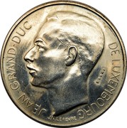 Luxembourg 100 F Grand-Duche de Luxembourg 1964 (fr) Essai - rare KM# E73 JEAN GRAND-DUC DE LUXEMBOURG J.N.LEFEVRE ESSAI coin obverse Luxembourg 100 F Grand-Duche de Luxembourg 1964 (fr) Essai - rare KM# E73 JEAN GRAND-DUC DE LUXEMBOURG J.N.LEFEVRE ESSAI coin obverse