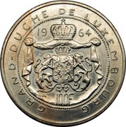 Luxembourg 100 F Grand-Duche de Luxembourg 1964 (fr) Essai - rare KM# E73 GRAND-DUCHE DE LUXEMBOURG 1964 100 F NJL coin reverse Luxembourg 100 F Grand-Duche de Luxembourg 1964 (fr) Essai - rare KM# E73 GRAND-DUCHE DE LUXEMBOURG 1964 100 F NJL coin reverse