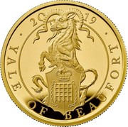 UK 100 Pounds Yale of Beaufort 2019 Proof YALE OF BEAUFORT 2019 coin reverse UK 100 Pounds Yale of Beaufort 2019 Proof YALE OF BEAUFORT 2019 coin reverse