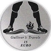 Ireland 15 Euro Gulliver's Travels 2017  GULLIVER'S TRAVELS 15 EURO coin reverse