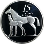 Ireland 15 Euro Horse 2010 Proof KM# 64 15 EURO coin reverse Ireland 15 Euro Horse 2010 Proof KM# 64 15 EURO coin reverse