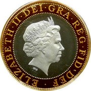UK £2 (17th Commonwealth Games.England) KM# 1031a ∙ ELIZABETH∙II∙DEI∙GRA∙REG∙FID∙DEF IRB coin obverse