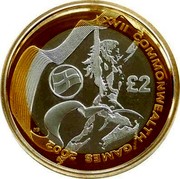 UK £2 (17th Commonwealth Games.England) KM# 1031a £2 XVII COMMONWEALTH GAMES 2002 MB coin reverse
