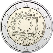 Ireland 2 Euro 30th Anniversary of the Flag of Europe 2015 KM# 84 ÉIRE 1985-2015 ΓΣ coin obverse Ireland 2 Euro 30th Anniversary of the Flag of Europe 2015 KM# 84 ÉIRE 1985-2015 ΓΣ coin obverse