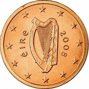 Ireland 2 Euro Cent Harp 2008 KM# 33 ÉIRE 2002 coin obverse Ireland 2 Euro Cent Harp 2008 KM# 33 ÉIRE 2002 coin obverse
