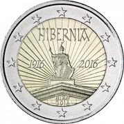 Ireland 2 Euro Easter Rising 2016 KM# 88 HIBERNIA 1916 2016 ÉIRE 2016 coin obverse Ireland 2 Euro Easter Rising 2016 KM# 88 HIBERNIA 1916 2016 ÉIRE 2016 coin obverse