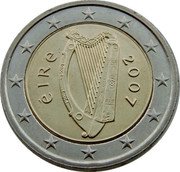 Ireland 2 Euro Harp. 2nd Map 2007 KM# 51 ÉIRE 2008 coin obverse Ireland 2 Euro Harp. 2nd Map 2007 KM# 51 ÉIRE 2008 coin obverse