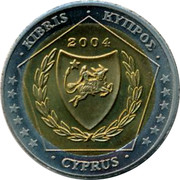 Cyprus 2 Euro Prueba Trial 2004 UNC X# Pn7 • KIBRIS • ΚΥΠΡΟΣ • 2004 • CYPRUS • coin obverse