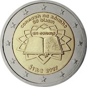 Ireland 2 Euro Treaty of Rome 2007 KM# 53 CONRADH NA RÓIMHE 50 BLIAIN AN EORAIP ÉIRE 2007 coin obverse Ireland 2 Euro Treaty of Rome 2007 KM# 53 CONRADH NA RÓIMHE 50 BLIAIN AN EORAIP ÉIRE 2007 coin obverse