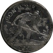 Luxembourg 2 Francs Charlotte Essai 1924 BON POUR 2F A.B. 1924 coin reverse Luxembourg 2 Francs Charlotte Essai 1924 BON POUR 2F A.B. 1924 coin reverse