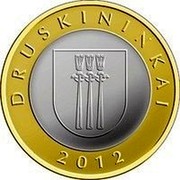 Lithuania 2 Litai Druskininkai 2012 KM# 184.1 DRUSKININKAI 2012 coin reverse Lithuania 2 Litai Druskininkai 2012 KM# 184.1 DRUSKININKAI 2012 coin reverse