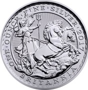 UK 2 Pounds 20th Anniversary Britannia 2017 ONE'OUNCE'FINE'SILVER'2017 BRITANNIA PH coin reverse