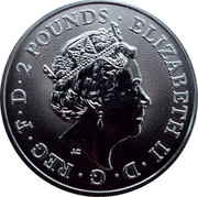 UK 2 Pounds The Royal Arms - Gold Plated 2019 2 POUNDS ELIZABETH II D G REG F D coin obverse UK 2 Pounds The Royal Arms - Gold Plated 2019 2 POUNDS ELIZABETH II D G REG F D coin obverse