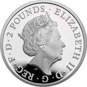 UK 2 Pounds Year of the Pig 2019 Proof 2 POUNDS • ELIZABETH II • D • G • REG • F • D J.C coin obverse UK 2 Pounds Year of the Pig 2019 Proof 2 POUNDS • ELIZABETH II • D • G • REG • F • D J.C coin obverse