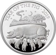 UK 2 Pounds Year of the Pig 2019 Proof YEAR OF THE PIG • 2019 HB coin reverse UK 2 Pounds Year of the Pig 2019 Proof YEAR OF THE PIG • 2019 HB coin reverse