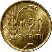 Lithuania 20 Centu 1925 KM# 74 Republic 20 CENTŲ coin reverse Lithuania 20 Centu 1925 KM# 74 Republic 20 CENTŲ coin reverse