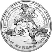 Canada 20 Dollars Second World War Battlefront - The Normandy Campaign 2019 THE NORMANDY CAMPAIGN LA CAMPAIGNE DE NORMANDIE 1944 CANADA 2019 coin obverse Canada 20 Dollars Second World War Battlefront - The Normandy Campaign 2019 THE NORMANDY CAMPAIGN LA CAMPAIGNE DE NORMANDIE 1944 CANADA 2019 coin obverse