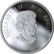Canada 20 Dollars Sky Wonders. Fire rainbow 2019 ELIZABETH II D G REGINA 20 DOLLARS coin obverse Canada 20 Dollars Sky Wonders. Fire rainbow 2019 ELIZABETH II D G REGINA 20 DOLLARS coin obverse