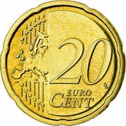 Ireland 20 Euro Cent Harp. 2nd Map 2008 KM# 48 20 EURO CENT LL coin reverse Ireland 20 Euro Cent Harp. 2nd Map 2008 KM# 48 20 EURO CENT LL coin reverse
