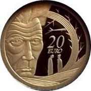 Ireland 20 Euro Samuel Beckett 2006 Proof KM# 46 20 EURO coin reverse Ireland 20 Euro Samuel Beckett 2006 Proof KM# 46 20 EURO coin reverse