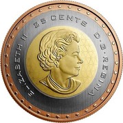 Canada 25 Cents First Canadian in Space 2019 ELIZABETH II 25 CENTS D G REGINA coin obverse Canada 25 Cents First Canadian in Space 2019 ELIZABETH II 25 CENTS D G REGINA coin obverse