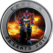 Canada 25 Cents Transformers - Optimus Prime 2019 CANADA 25 CENTS 2019 coin reverse Canada 25 Cents Transformers - Optimus Prime 2019 CANADA 25 CENTS 2019 coin reverse