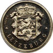 Luxembourg 25 Cmes Crowned shield of Luxembourg 1946 (fr) ESSAI - Rare KM# E44 ESSAI ◆ LETZEBURG ◆ coin obverse Luxembourg 25 Cmes Crowned shield of Luxembourg 1946 (fr) ESSAI - Rare KM# E44 ESSAI ◆ LETZEBURG ◆ coin obverse