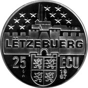 Luxembourg 25 ECU Adolphe 1997 Proof LËTZEBUERG 25 ECU 1997 coin reverse Luxembourg 25 ECU Adolphe 1997 Proof LËTZEBUERG 25 ECU 1997 coin reverse