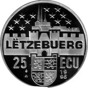 Luxembourg 25 ECU Jean & Josephine-Charlotte 1995 Proof X# 55 LETZEBUERG 25 ECU 1995 coin reverse Luxembourg 25 ECU Jean & Josephine-Charlotte 1995 Proof X# 55 LETZEBUERG 25 ECU 1995 coin reverse