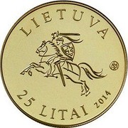 Lithuania 25 Litai Baltic Way 2014 LMK Prooflike LIETUVA LMK 25 LITAI 2014 coin obverse Lithuania 25 Litai Baltic Way 2014 LMK Prooflike LIETUVA LMK 25 LITAI 2014 coin obverse