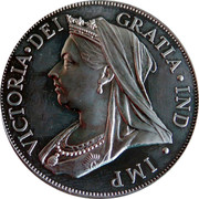 Cyprus 36 Piastres Victoria 1901 Proof VICTORIA • DEI GRATIA • IND • IMP coin obverse