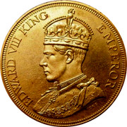 Cyprus 45 Piastres Edward III 1937 Proof EDWARD VIII KING EMPEROR coin obverse Cyprus 45 Piastres Edward III 1937 Proof EDWARD VIII KING EMPEROR coin obverse