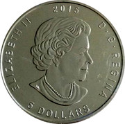 Canada 5 Dollars Great horned owl (Gilted) 2015 ELIZABETH II 2015 D • G • REGINA SB 5 DOLLARS coin obverse Canada 5 Dollars Great horned owl (Gilted) 2015 ELIZABETH II 2015 D • G • REGINA SB 5 DOLLARS coin obverse
