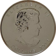 Canada 5 Dollars Wolf (Gilted) 2011 ELIZABETH II SB 5 DOLLARS 2011 coin obverse Canada 5 Dollars Wolf (Gilted) 2011 ELIZABETH II SB 5 DOLLARS 2011 coin obverse