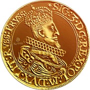Lithuania 5 Ducats Sigismund III 1622 KM# 27 SIG 3 DG REX POL M DVX.LIT RVSS PRVSS coin obverse Lithuania 5 Ducats Sigismund III 1622 KM# 27 SIG 3 DG REX POL M DVX.LIT RVSS PRVSS coin obverse