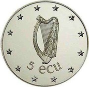 Ireland 5 ECU Irish Presidency 1990 X# 1 5 ECU coin obverse Ireland 5 ECU Irish Presidency 1990 X# 1 5 ECU coin obverse