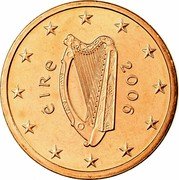 Ireland 5 Euro Cent Harp 2006 KM# 34 ÉIRE 2002 coin obverse Ireland 5 Euro Cent Harp 2006 KM# 34 ÉIRE 2002 coin obverse
